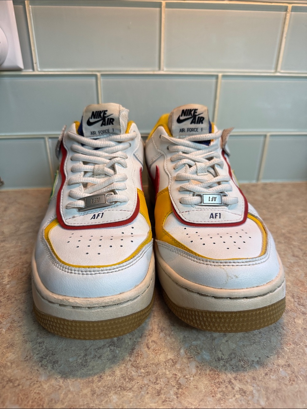 Nike Air Force 1 Low White with Yellow & Red Accents